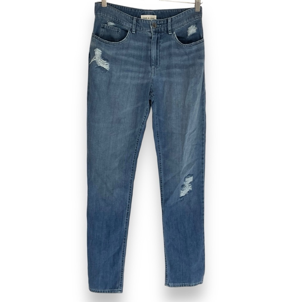 Anthropologie Cloth & Stone Jeans Womens Blue Denim‎ Chambray Straight Size 25